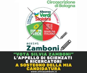 Scopri di più sull'articolo L’APPELLO DI DIECI SCIENZIATI E RICERCATORI A SOSTEGNO DELLA MIA CANDIDATURA ALLE REGIONALI IN EMILIA-ROMAGNA COME CANDIDATA AVS A BOLOGNA