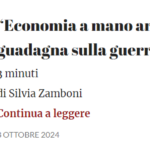 “Economia a mano armata”, ecco chi ci guadagna sulla guerra – MIO ARTICOLO PER IL CANTIERE BOLOGNA