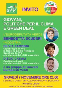 Scopri di più sull'articolo GIOVANI, GREEN DEAL E POLITICHE PER IL CLIMA. CON BENEDETTAS SCUDERI E DIEGO CASALI