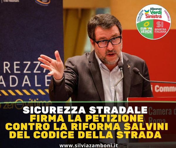 Al momento stai visualizzando SICUREZZA STRADALE: FIRMA LA PETIZIONE  CONTRO LA RIFORMA SALVINI DEL CODICE DELLA STRADA