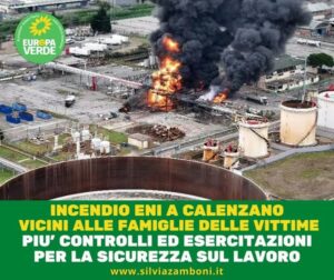 Scopri di più sull'articolo INCENDIO ENI A CALENZANO: VICINI ALLE FAMIGLIE DELLE VITTIME PIU’ CONTROLLI ED ESERCITAZIONI PER LA SICUREZZA SUL LAVORO